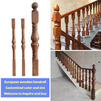 Garde-corps d'escalier intérieur carré en bois massif noir satiné Garde-corps de défilement Garde-corps d'escalier en bois avec jointures Arbre principal, personnalisé