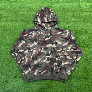 Sweat-shirt à capuche court en coton épais 500 g/m² personnalisé, sweat-shirts et sweat-shirts de camouflage à impression numérique pour hommes - Product Image 1