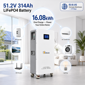 แบตเตอรี่โซลาร์สำหรับที่อยู่อาศัย 51.2V 300Ah LiFePO4 15.36kWh ระบบกักเก็บพลังงาน พร้อม Smart BMS แอปพลิเคชันบนคลาวด์ และอายุการใช้งาน 6000 รอบ - Product Image 1
