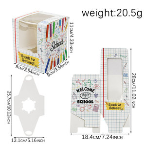 Cajas de Papel <span class=keywords><strong>para</strong></span> Cupcakes con Ventana, Hechas con Materiales Reciclados, <span class=keywords><strong>para</strong></span> Regalos de Fiesta de Regreso a Clases, Contenedores Individuales <span class=keywords><strong>para</strong></span> Cupcakes, Reciclables - Product Image 2