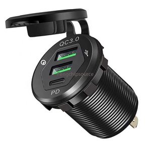 Cargador de Teléfono Móvil para Coche, Motocicleta y Barco, con Tres Puertos de Carga Rápida QC3.0 + PD, Doble QC3.0 + PD - Product Image 2