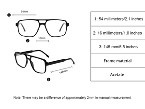 Vintage Tasarım Lüks Marka Çift Köprü Asetat Gözlük Çerçevesi Erkek Optik Anti Mavi Işık Gözlüğü Miyopi Gözlüğü - Product Image 6
