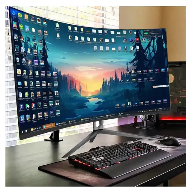 Monitor de mesa utilitário para jogos 2K com tela curvada e sem moldura de 27 polegadas novo design