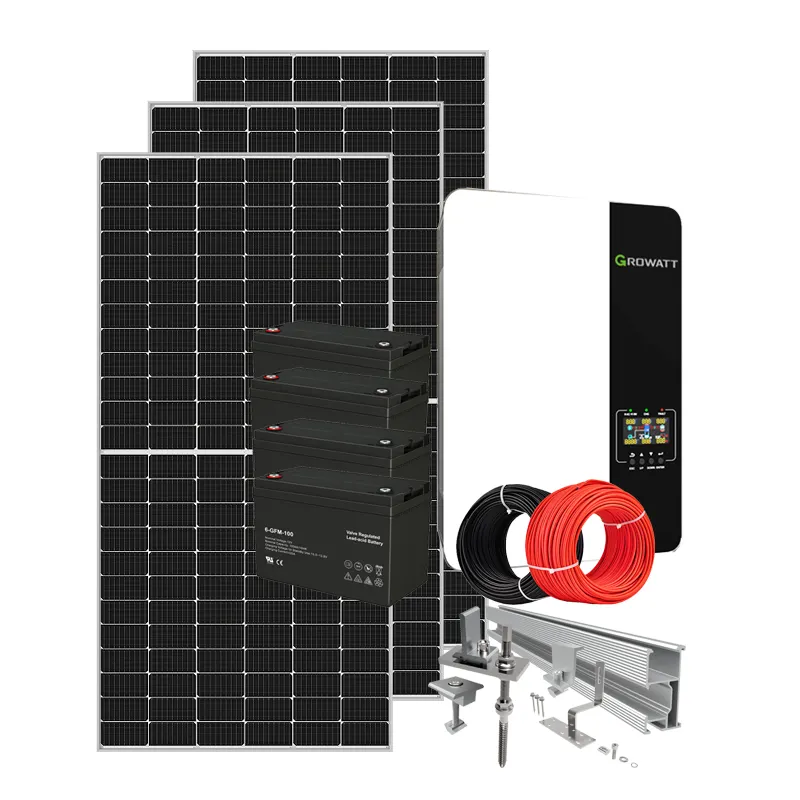 Off Grid Loại 2KW 5KW Nhà Sử Dụng Năng Lượng Mặt Trời Hệ Thống Điện Với Mono Và Poly Loạt Tấm Pin Mặt Trời