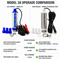 Pompe de transfert d'eau, d'huile et de carburant submersible OEM 12V DC, 100W, 30L/min, boîtier en acier inoxydable 304L, adaptateur pour batterie Makita, tube de 3m