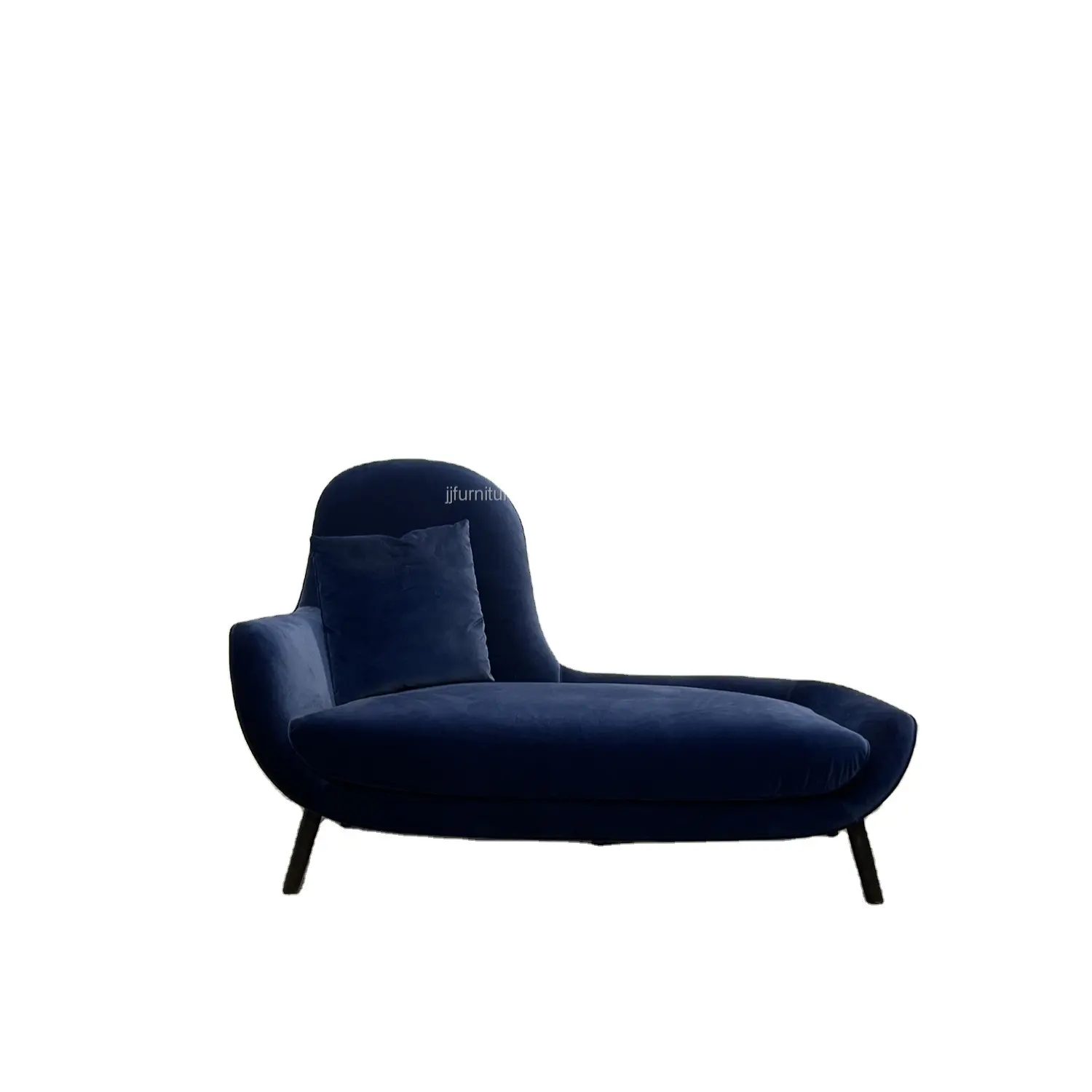أريكة باللون الأزرق مخملي بتصميم بسيط حديث أريكة صالة بكرسي استرخاء أثاث منزلي للفيلات