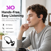 Earhook Baterai Ultra Tahan Lama 8 jam+ PC+ABS Stereo Panggilan Nirkabel Headphone Konduksi Tulang Headset Open Ear