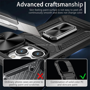 Robot antichoc support rotatif coque de téléphone <span class=keywords><strong>guide</strong></span> magnétique intégré couvercle d'objectif coulissant pour iPhone 12 13 14 15 Pro Max - Product Image 3