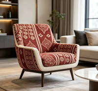 Tissu Jacquard Sadu de style arabe 100 % polyester, caractéristiques ethniques modernes, très vendu par TengHui, pour canapé, mobilier, textile, rouge