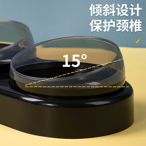Bol pour chat et chien, station d'alimentation double avec distributeur d'eau automatique pour animaux de compagnie, forme ovale, mangeoire multifonctionnelle pour animaux de compagnie - Product Image 3
