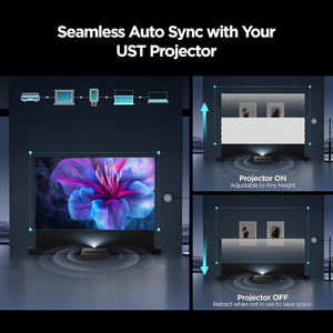 Écran de projection motorisé ALR 100-120 pouces 16:9 Black Diamond, électrique, pour cinéma maison 4K et films en extérieur - Product Image 2