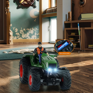 Nuovo 2.4GHz telecomando RC per bambini trattore scorrevole a 8 ruote giocattolo con quattro ruote leggero a 6 vie trattore agricolo transfrontaliero - Product Image 4