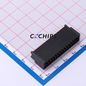 ED28BGFBK Gold Finger Connector Through hole Component (THT),P=2.54mm Connector EDGE SLOT 2.54mm 28P Through Hole - Product Image 1