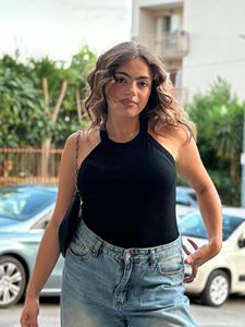 Ladies Fashion Ribbed Cami <b>Top</b> Custom Embroidery Logo Women Slim Spaghetti Strap Sleeveless Vest <b>Tops</b> Bulk - Product Image 3