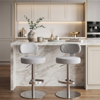 Tabourets de bar modernes pour îlot de cuisine, chaise de comptoir minimaliste nordique en tissu, pivotante et réglable en hauteur pour café, pub, restaurant
