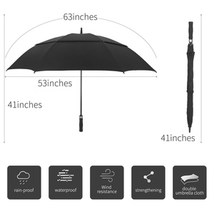 Free Sample Wholesale 30 Inch Large Windproof logo Prints Big Luxury Promotional Branded Custom Golf <b>Umbrella</b> with logo - Product Image 3