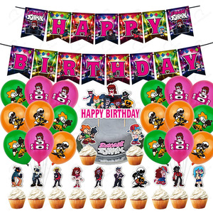 อุปกรณ์ตกแต่งงานปาร์ตี้สำหรับเด็ก <span class=keywords><strong>Friday</strong></span> <span class=keywords><strong>Night</strong></span> <span class=keywords><strong>Funkin</strong></span>  รวมถึงป้ายสุขสันต์วันเกิด ที่เสียบเค้ก ของตกแต่งคัพเค้ก DIY และของตกแต่งขนมหวาน - Product Image 1