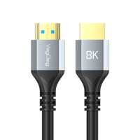 Cable HDMI 2.1 Chapado en Oro, Plug-and-Play, 8K/4K 120Hz HDR10, Audio/Video, Revestimiento de PVC, Conductor de Cobre Puro, Blindaje Trenzado, para HDTV y Automóvil