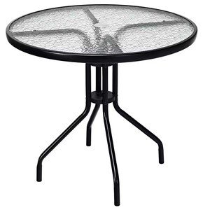 Ensemble <span class=keywords><strong>de</strong></span> salle à manger d'extérieur 5 pièces, chaises <span class=keywords><strong>en</strong></span> métal <span class=keywords><strong>aluminium</strong></span> <span class=keywords><strong>et</strong></span> <span class=keywords><strong>textilène</strong></span>, table ronde <span class=keywords><strong>en</strong></span> verre trempé, mobilier <span class=keywords><strong>de</strong></span> <span class=keywords><strong>jardin</strong></span> - Product Image 3