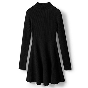Oem gonna svasata a collo alto 100% lana autunno inverno Computer <span class=keywords><strong>in</strong></span> <span class=keywords><strong>maglia</strong></span> Preppy stile ufficio donna <span class=keywords><strong>abito</strong></span> Midi per donna ragazza - Product Image 5