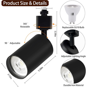 Foco LED de riel de aluminio de 30W para iluminación profesional de proyectos, ajustable para tiendas y exposiciones, venta al por mayor - Product Image 6