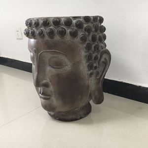 Moldes de fibra de vidrio de hormigón decorativos de jardín prefabricados, molde de escultura 3D, moldes de maceta con cabeza de Buda a la venta - Product Image 4