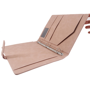 Hồng A4 Kinh Doanh Padfolio Da Tập Tin Tổ Chức Danh Mục Đầu Tư Tài Liệu Thư Mục Đa-Túi Hội Nghị Thư Mục Với Vòng Chất Kết Dính - Product Image 5