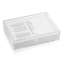 Plateau Havdalah Premium en Lucite, Ensemble de Shabbat en Acrylique Transparent avec Organisateur pour Besamim, Bougies et Allumettes, Cadeau Judaïca Moderne