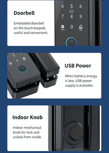 Glomarket cửa kính thông minh khóa vân tay tuya App từ xa BLE eletronic tự động khóa với chuông cửa kính khóa cửa - Product Image 6