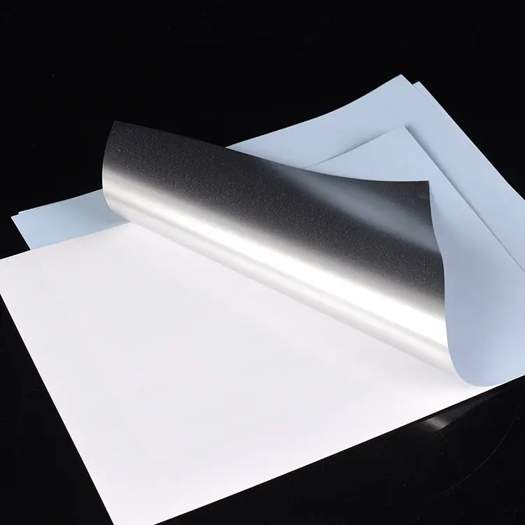 Papel adesivo, prata a4 impermeável decalque vinil folha completa adesivo compatível com inkjet e impressora laser papel adesivo brilhante prata