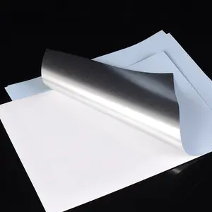 Druckbares A4 Silber wasserdichtes Aufkleber Vinyl Voll blatt selbst klebendes kompatibles Tinten strahl-und Laserdrucker glänzendes silbernes Aufkleber papier