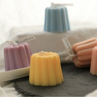 Canelé Pudding-förmige Duftkerze aus Sojawachs, Makronen-farbige Mini-Dekokerze, Hochzeitsgeschenk Aromatherapie-Geschenk