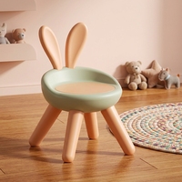 Chaise en plastique pour enfants avec un design mignon de lapin, coussin doux et son musical, siège ergonomique pour tout-petits avec sonnettes