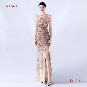 33055-S #3XL4ประดับด้วยเลื่อมยาวขนาดใหญ่พิเศษชุดการแสดงความงามงานเลี้ยงตอนเย็น - Product Image 1