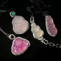 Collier et bracelet élégants de haute qualité pour femmes, avec pendentif en cristal violet sculpté en forme de cabochon, bijoux statement