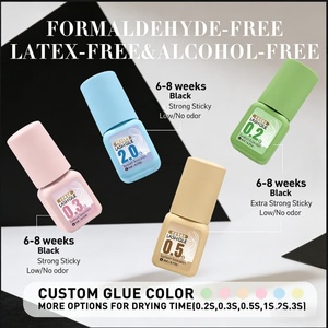 Colle pour extensions de cils noire transparente en gros, étiquette privée, logo personnalisé, séchage rapide, adhésif pour extensions de cils, forte adhérence, sans latex - Product Image 2