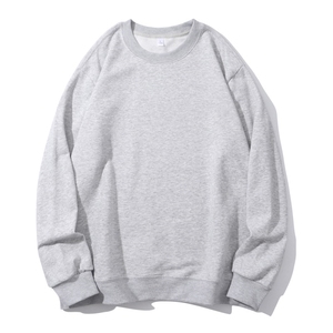 Pure Color Casual Loose Cotton Sweatshirt round Neck Top Customizable Logo Heavyweight Autumn Winter Unisex Youth Fashion - Product Image 1
