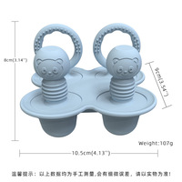 Moule à crème glacée pour bébé en silicone de qualité alimentaire 4 trous moule à glace multifonctionnel cuillère à nourriture portable soulager les douleurs aux gencives de votre bébé