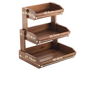 3-Tier Wooden Fruit Vegetable Storage <strong>Rack</strong> - Sturdy Kitchen Organizer for Fruits, <strong>Veggies</strong> &amp; More, Space-Saving &amp; Durable - Product Image 6