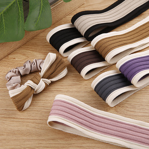 Intercolor dệt kim micro-đàn hồi Webbing dệt Polyester vành đai túi vai dây đeo phụ kiện quần áo - Product Image 3