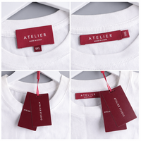 Étiquettes tissées de luxe personnalisées, ensemble d'étiquettes volantes, étiquettes de taille et d'entretien pliées au centre, faible MOQ pour les marques de vêtements et t-shirts
