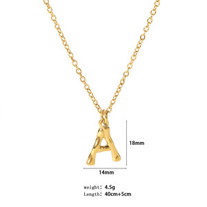 Collar con colgante personalizado de acero inoxidable 316L, chapado en oro PVD de 14K/18K, joyería fina de moda con letras para mujer. - Product Image 5