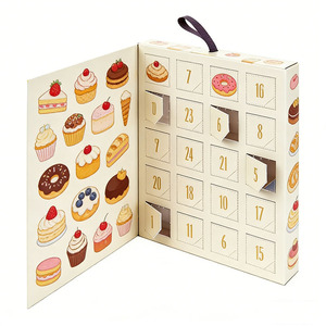 Caja de cartón personalizada superventas <span class=keywords><strong>para</strong></span> calendario de Adviento, chocolate, dátiles, unicornio, donuts, galletas, cubos de cera aromática - Product Image 1