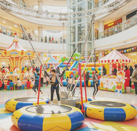 Harnais de trampoline à bungee populaire de haute qualité pour enfants et adultes, pour 4 personnes, avec remorque électrique pour parc de bungee