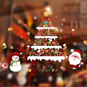 Benutzer definierte Weihnachts tapete Dekoration PVC Wasserdichte Werbung 3D Tapete Weihnachts fenster Aufkleber