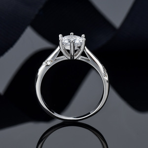 S925 plata esterlina hembra D-Color 1 quilate Moissanite anillo clásico seis garras <span class=keywords><strong>diamante</strong></span> directo de fábrica - Product Image 2