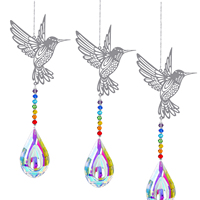 Atrapasoles de Cristal Colgante con Forma de Colibrí, Generador de Arcoíris, Prismas de Cristal