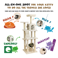 Usine directe personnalisé de haute qualité concepteur multi-niveaux personnalisé crème en peluche chat griffoir arbre maison tour au vietnam