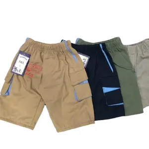 BK144 China good quality elastic waist cotton shorts kids little boy casual shorts for 3-6 years old baby boys