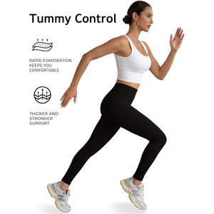 Fisoew Leggings de cintura alta para mujer, pantalones de yoga con control de abdomen, para entrenamiento, gimnasio, atletismo - Product Image 5